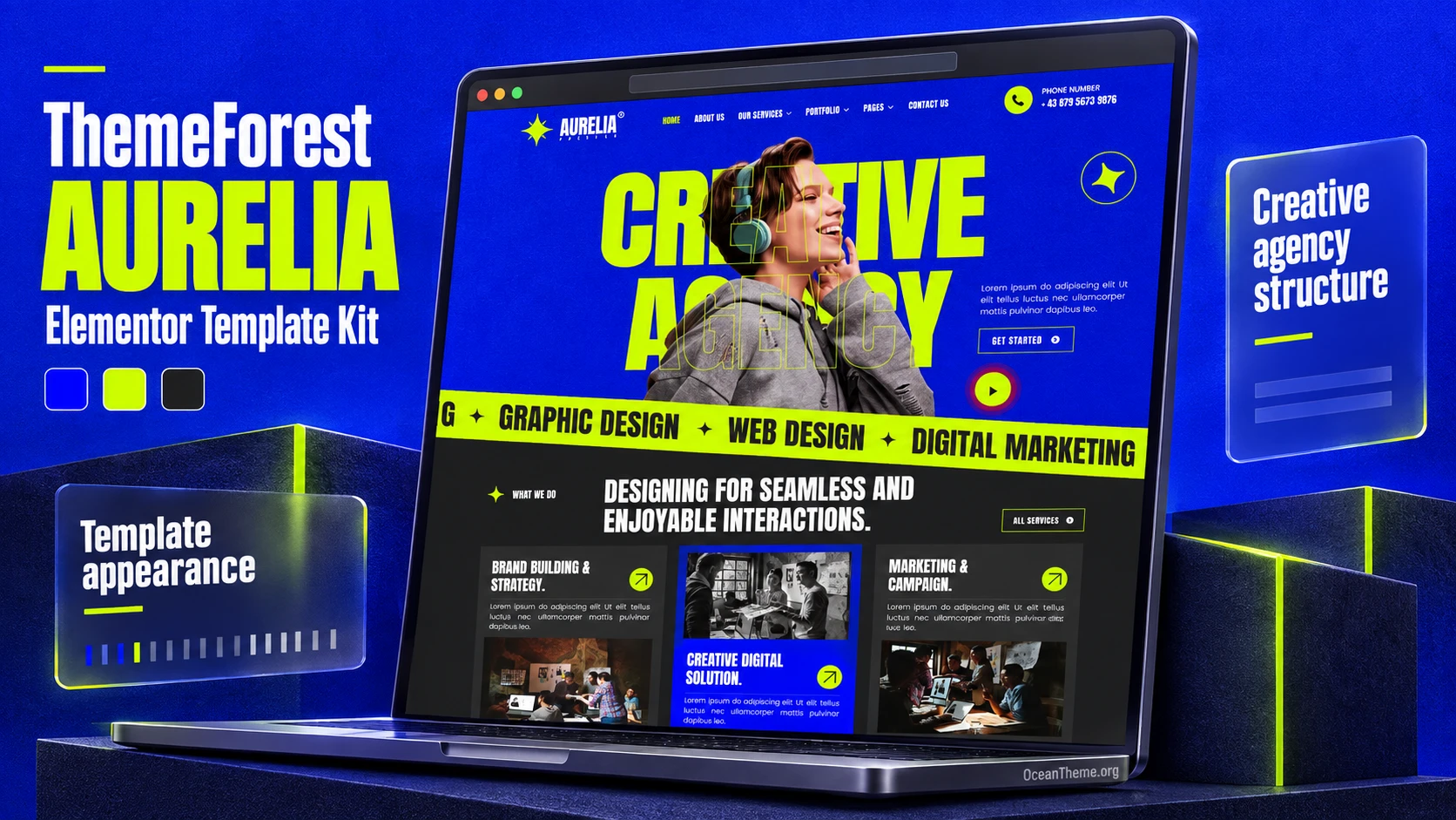 ThemeForest Aurelia guide cover retaining the creative template's original look