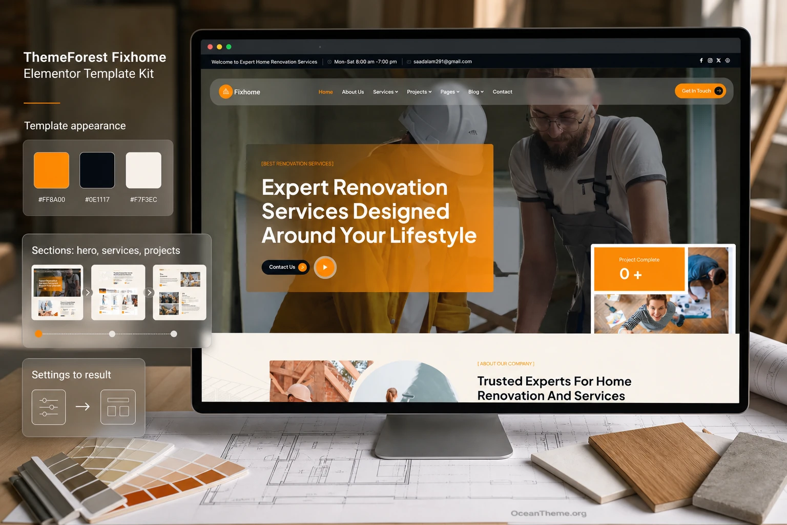 Cover image for the ThemeForest Fixhome guide showing the home renovation template design