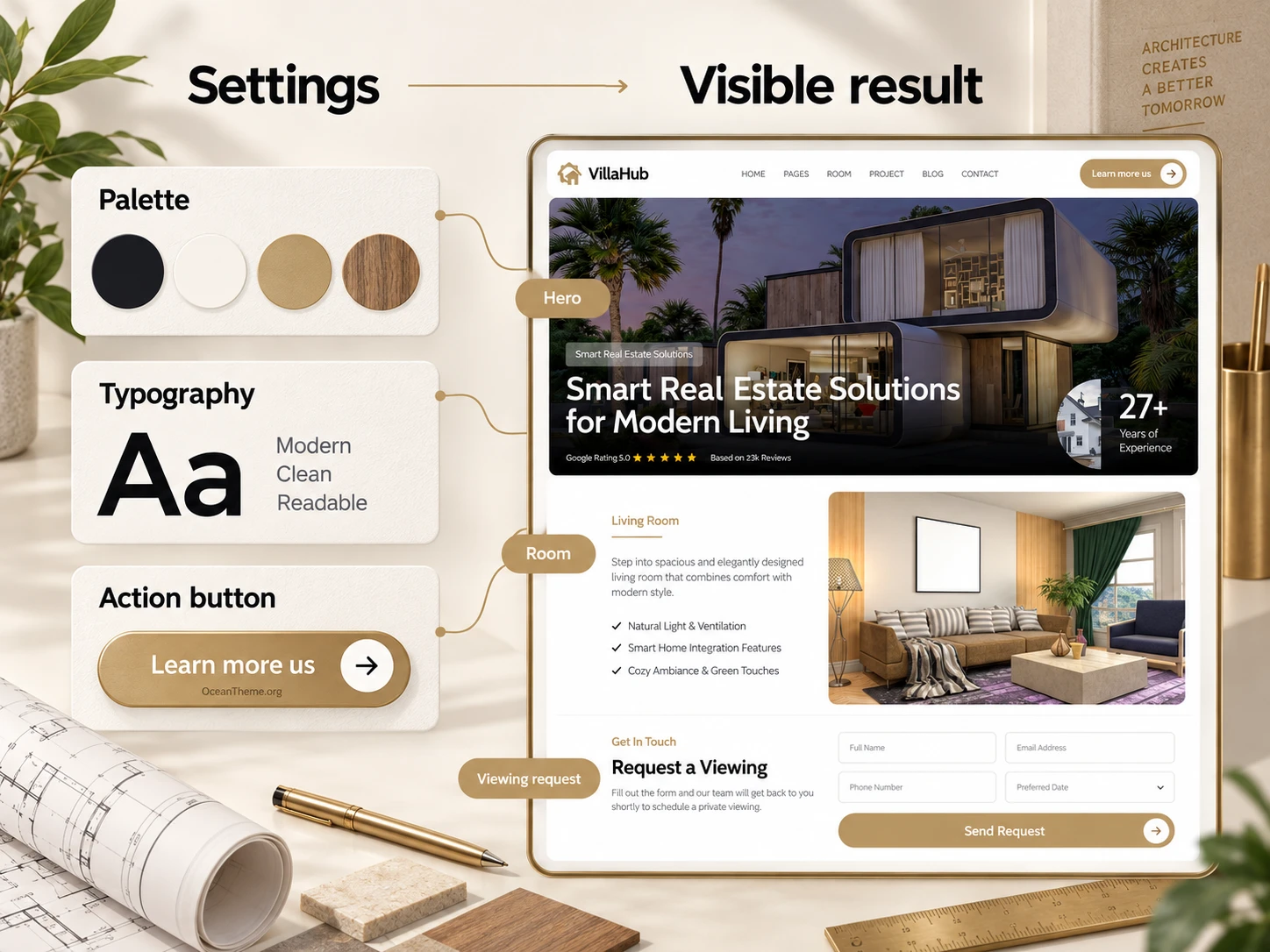 ThemeForest Villahub configuration map in WordPress and Elementor