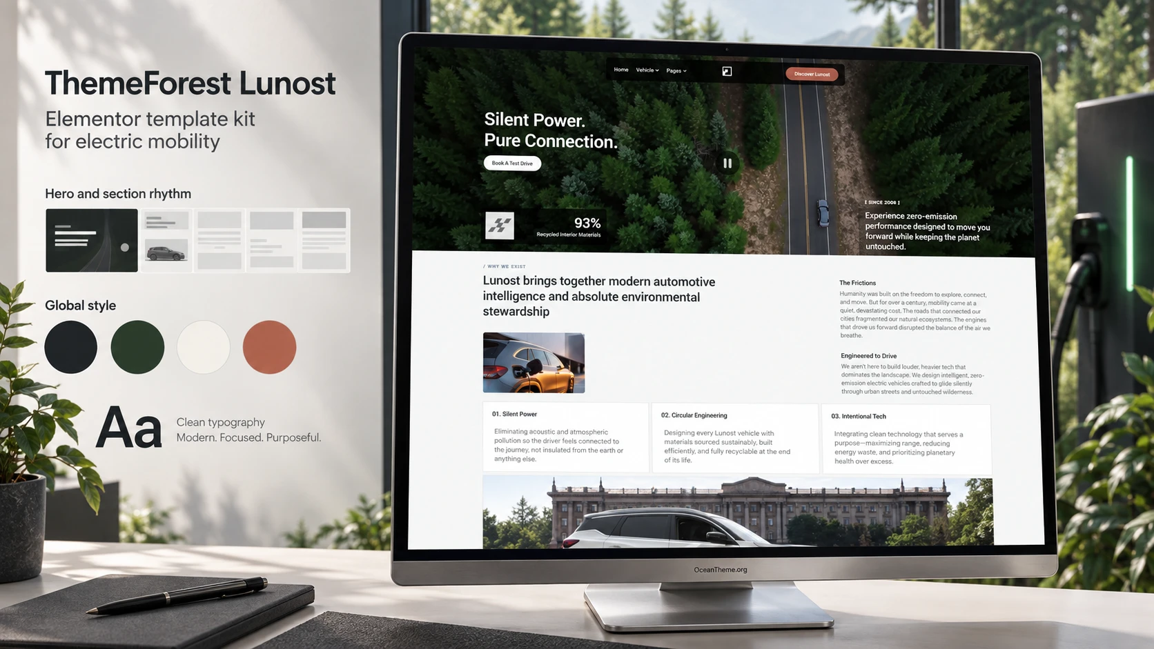 ThemeForest Lunost guide cover preserving the automotive template composition
