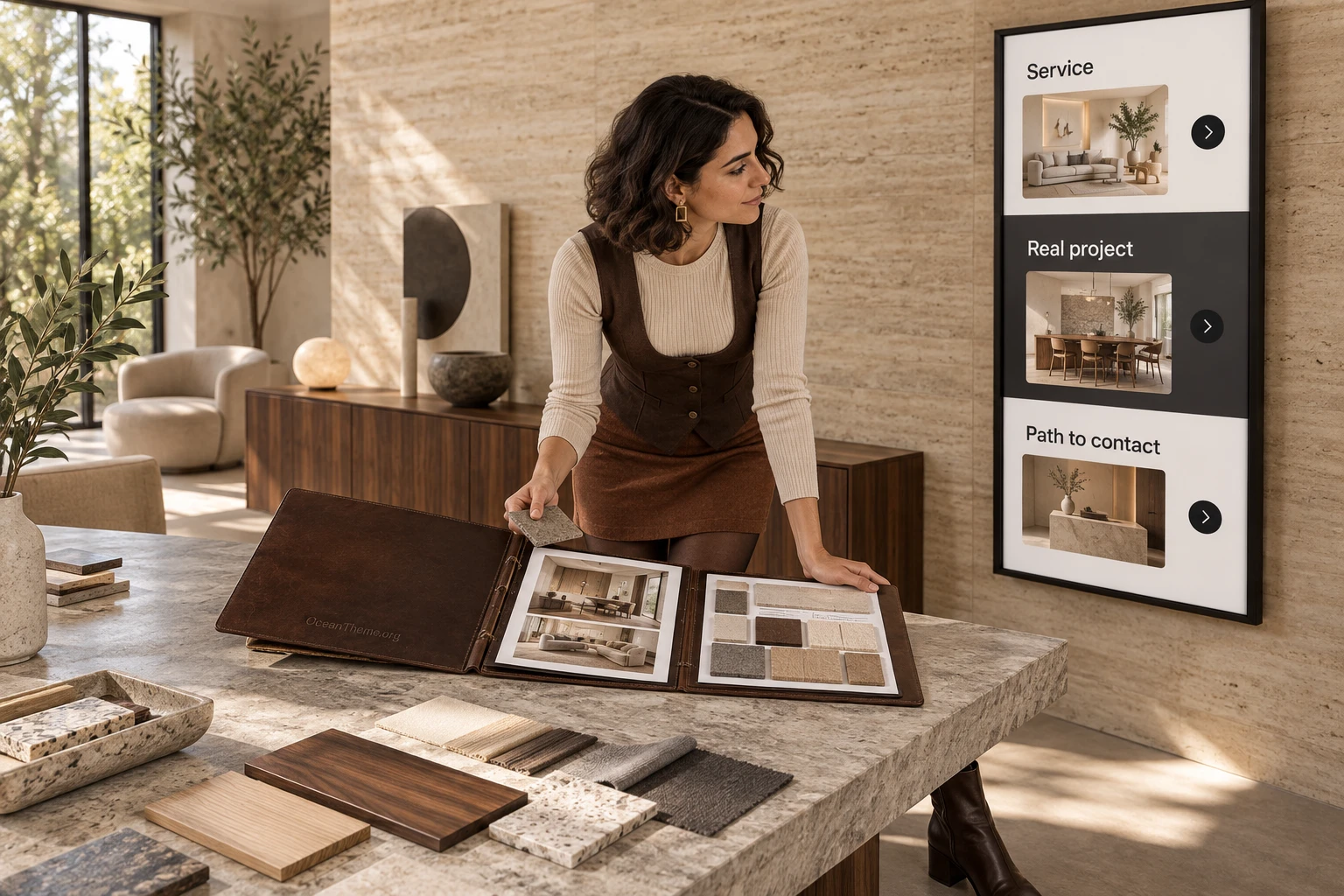 Practical Elementor setup scene for Belsio services and portfolio sections