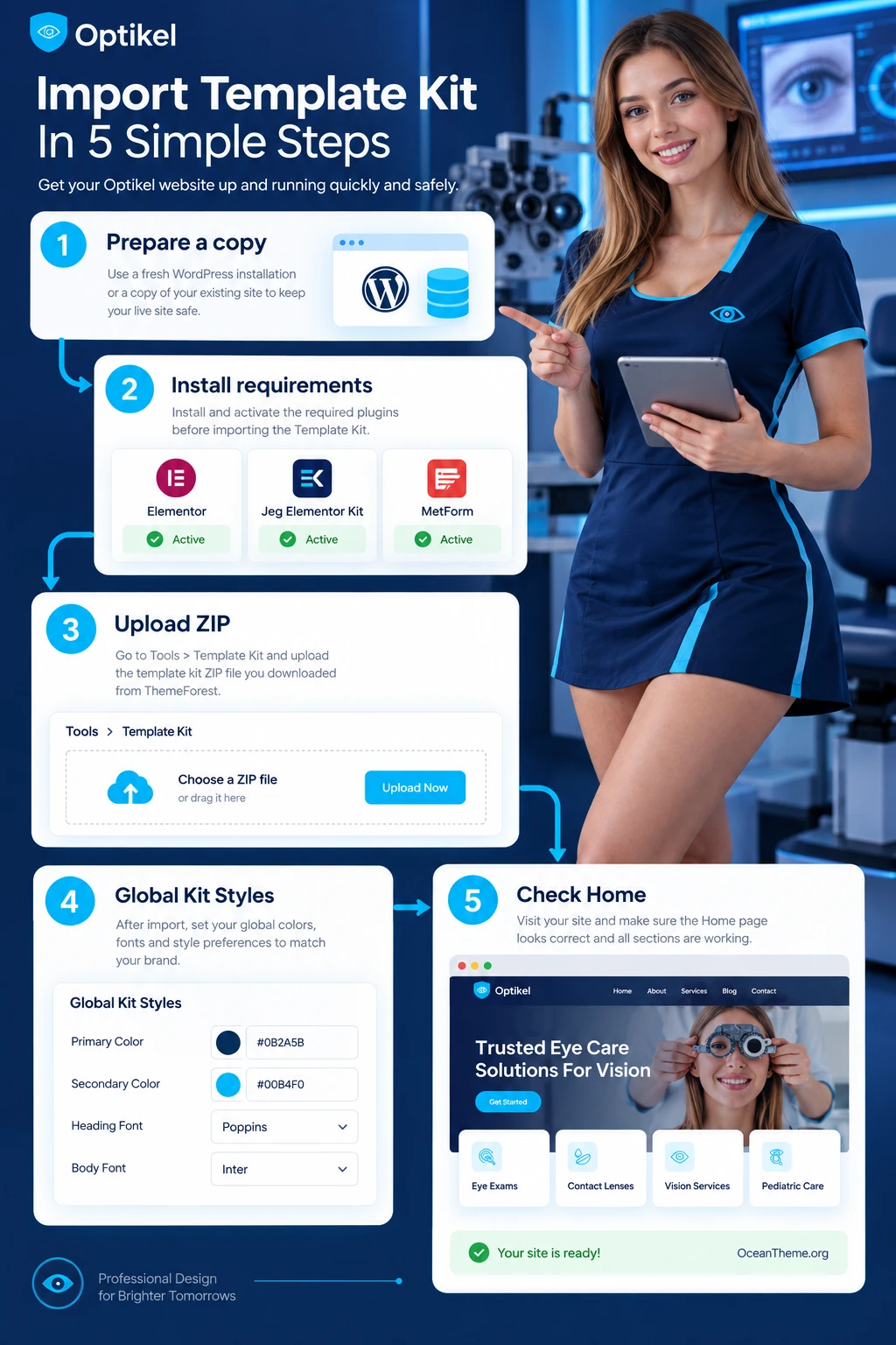 ThemeForest Optikel import map from global style to homepage review