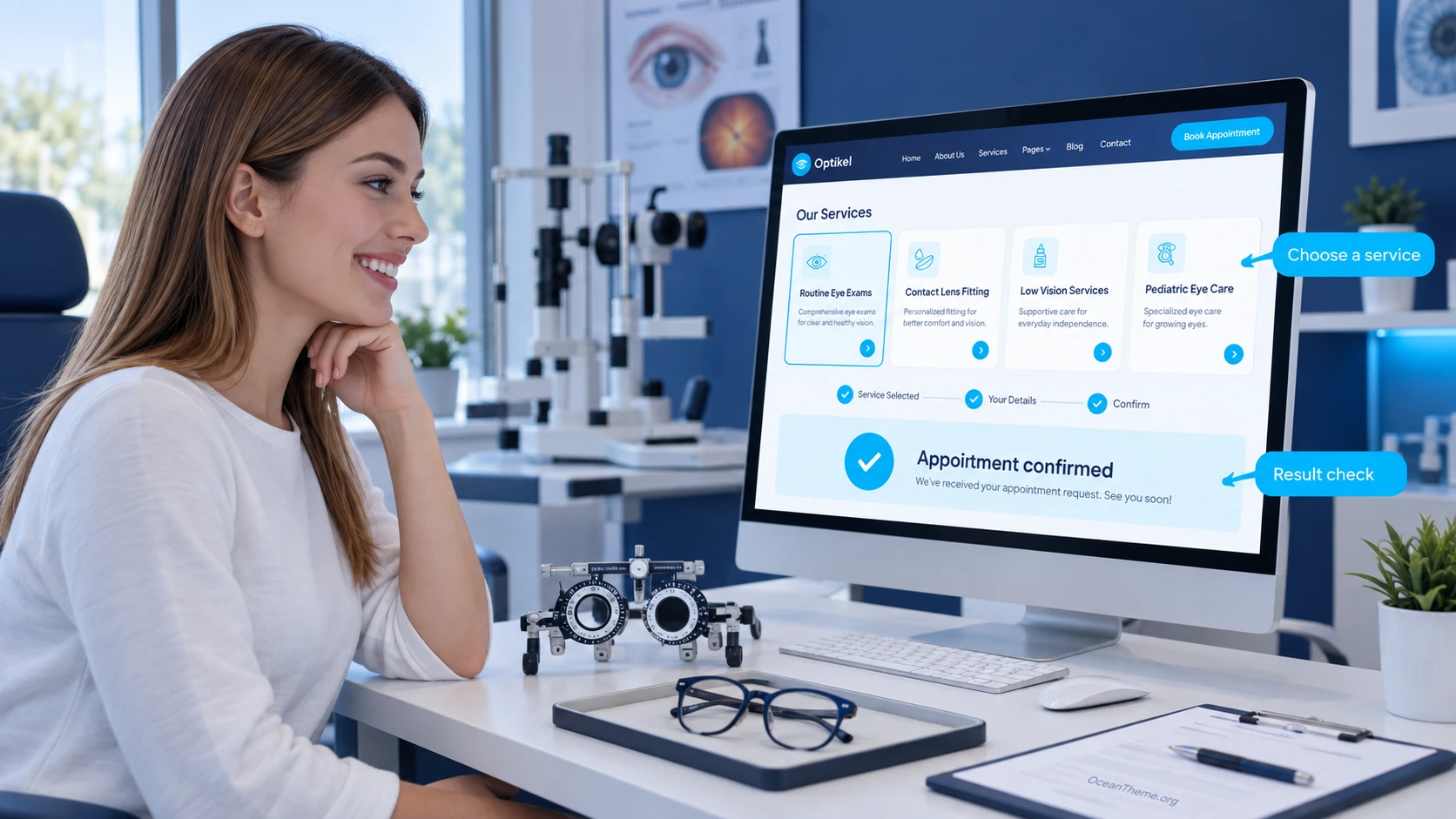 Practical ThemeForest Optikel clinic website review after page and form setup