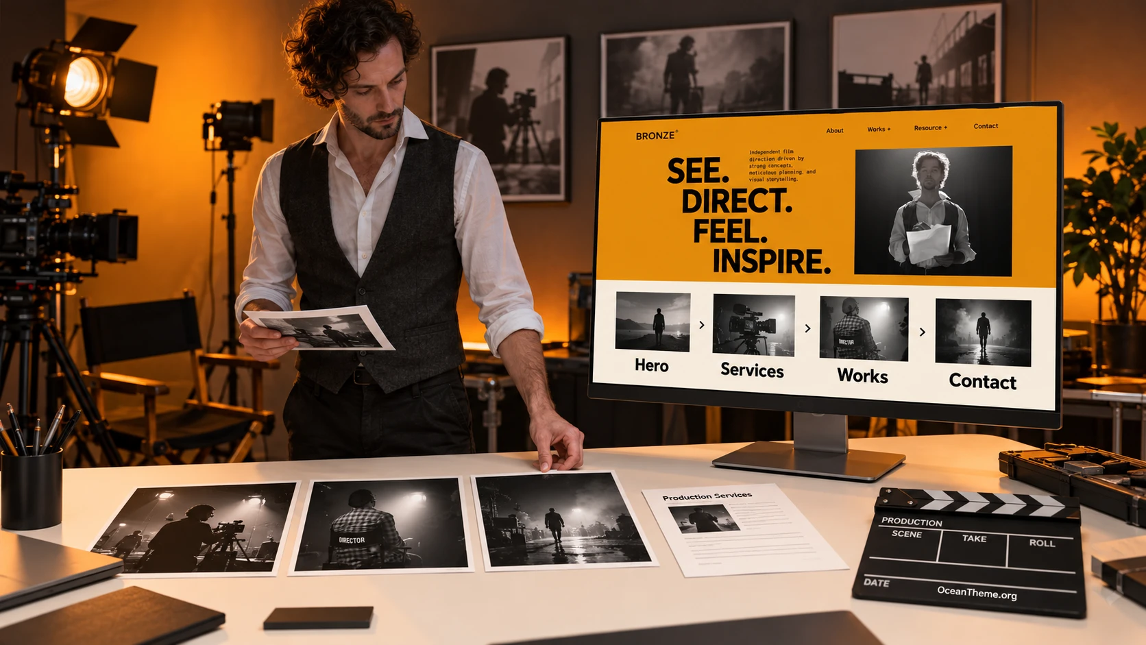 Practical ThemeForest Bronze homepage setup using a director's work