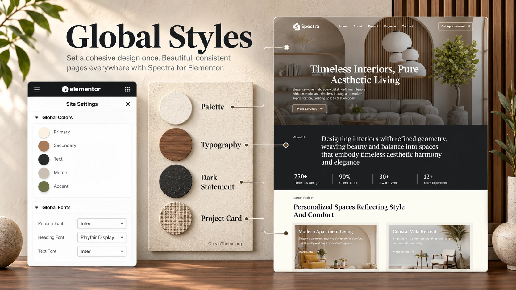 How Elementor global styles affect the ThemeForest Spectra homepage