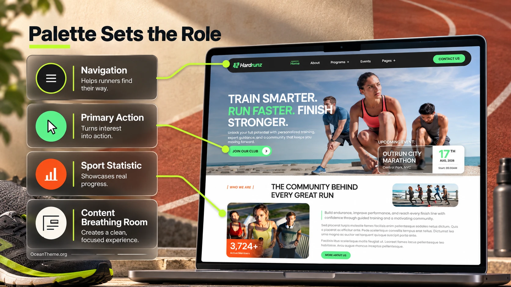 How ThemeForest Hardrunz global styles shape the hero section