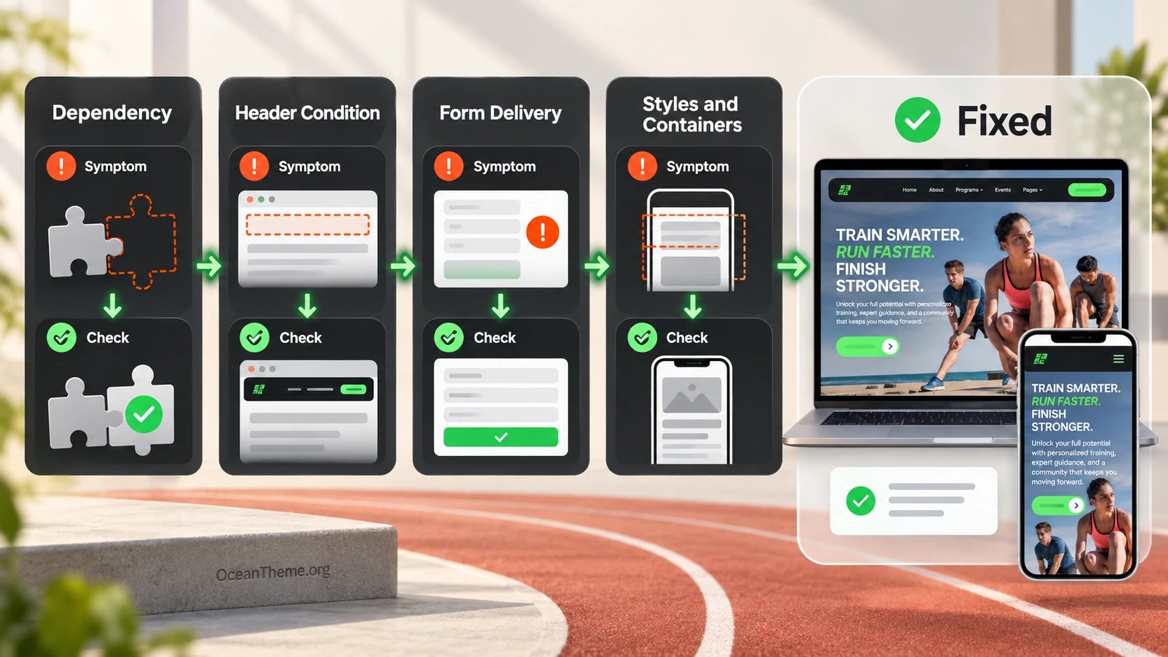 Troubleshooting responsive layouts and styles in ThemeForest Hardrunz with Elementor
