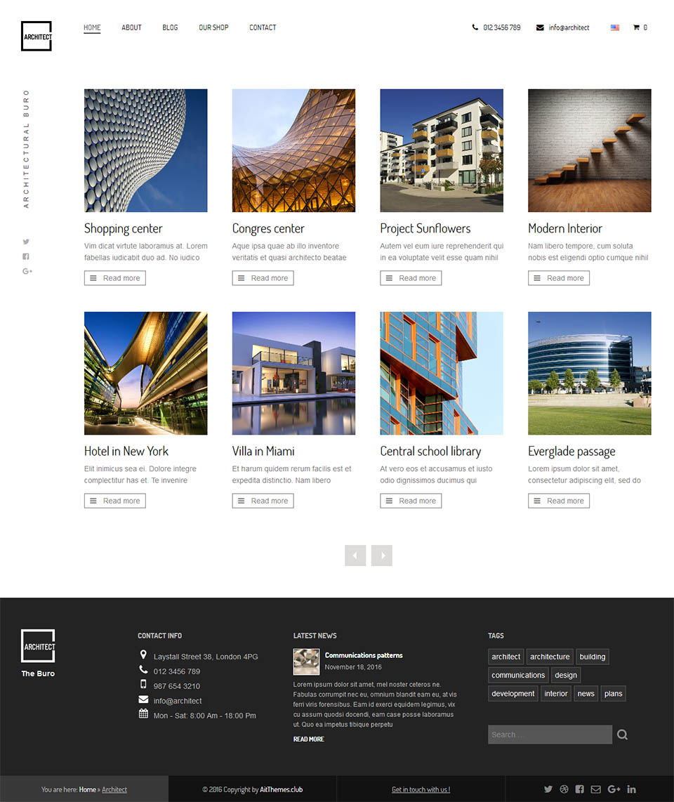 Template AitThemes Architect WordPress template AitThemes Architect