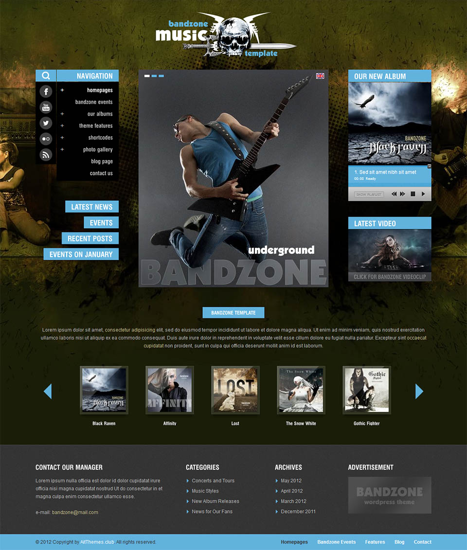 WordPress template AitThemes Bandzone