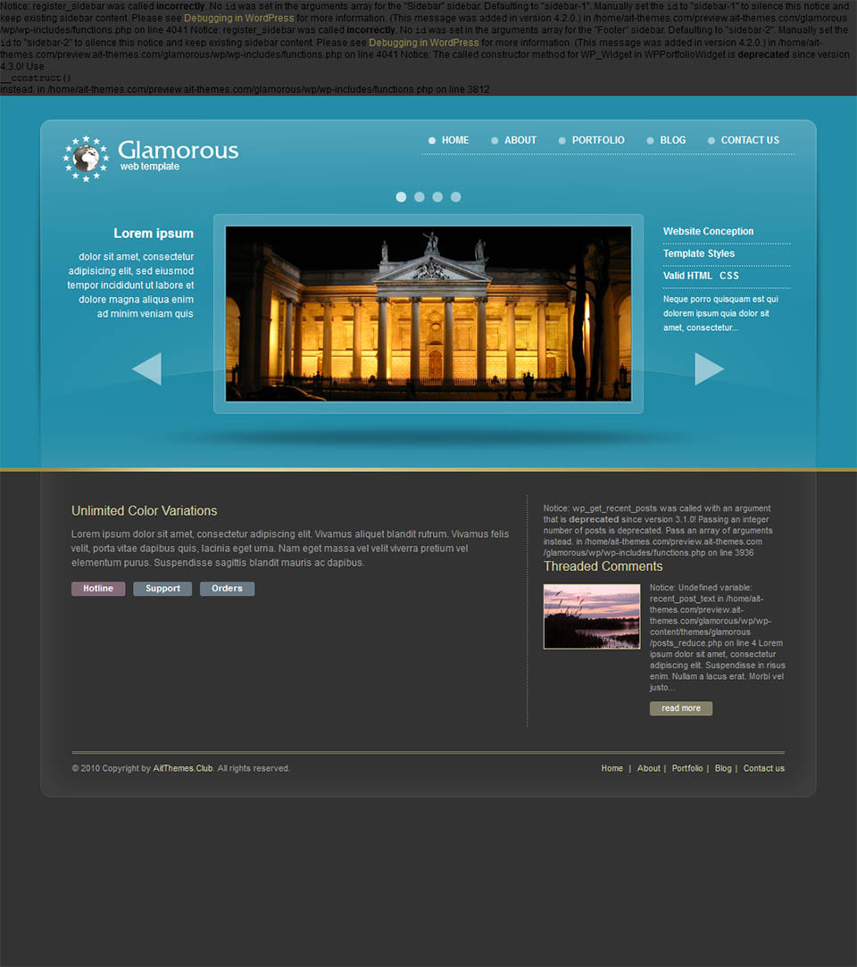 Template AitThemes Glamorous WordPress template AitThemes Glamorous