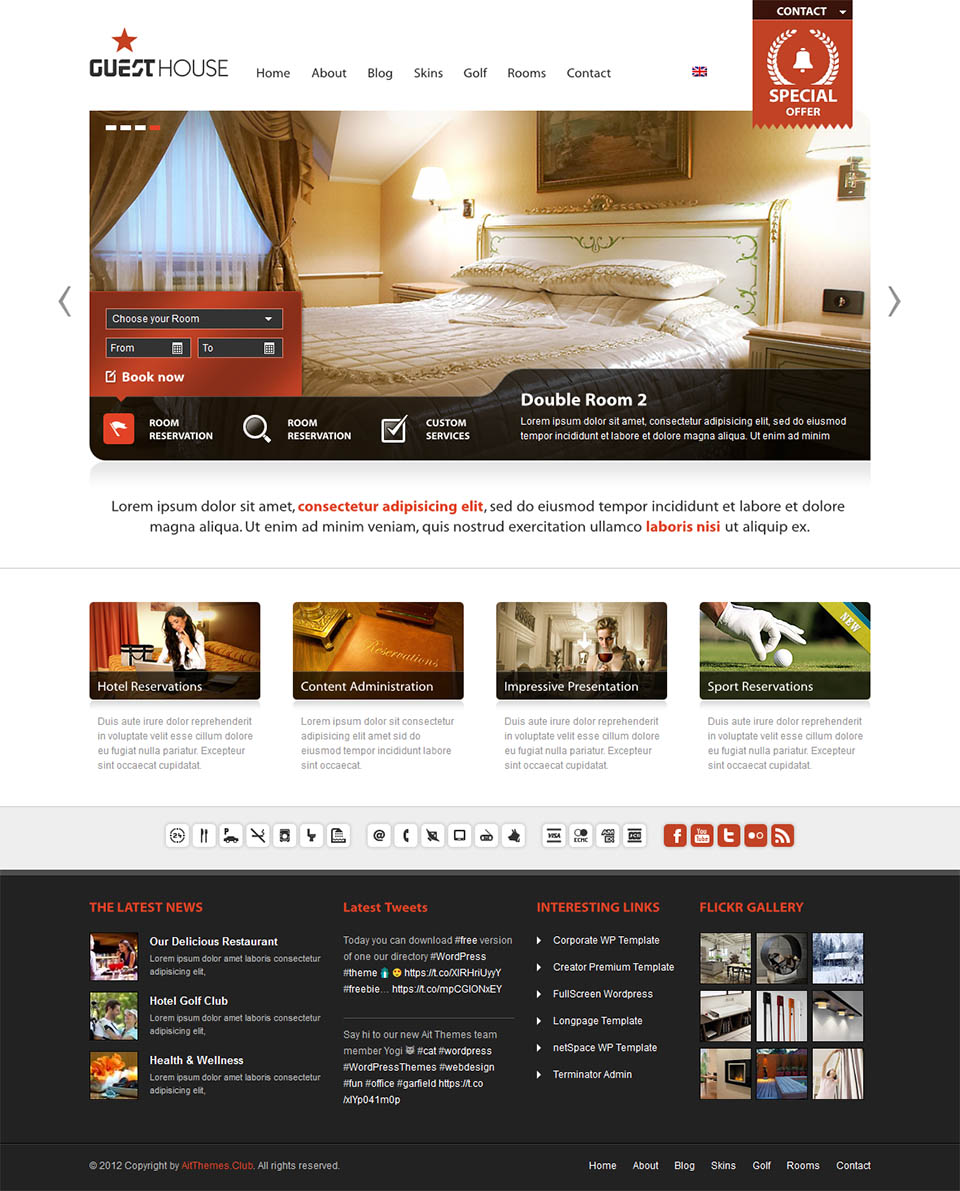 WordPress template AitThemes Guesthouse