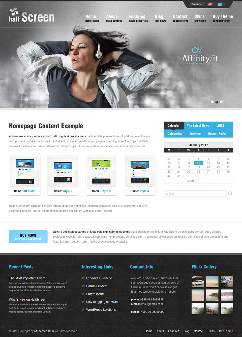WordPress template AitThemes Halfscreen