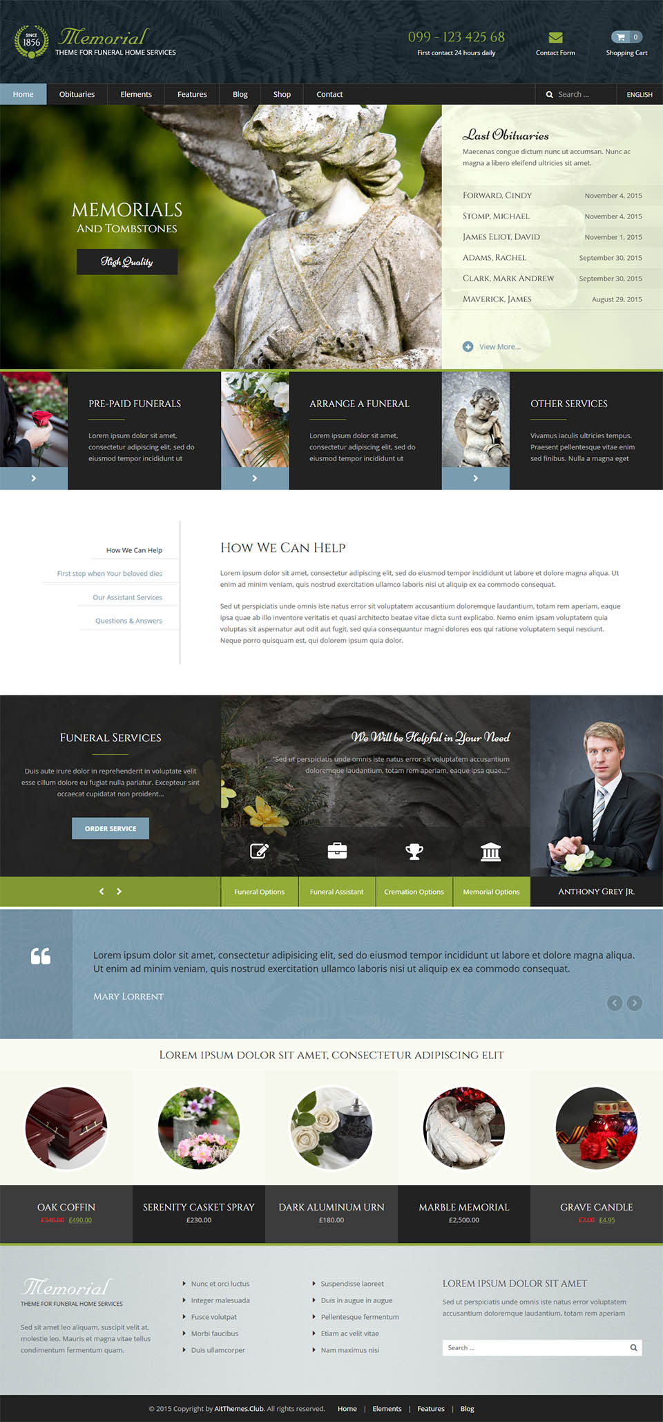 WordPress template AitThemes Memorial