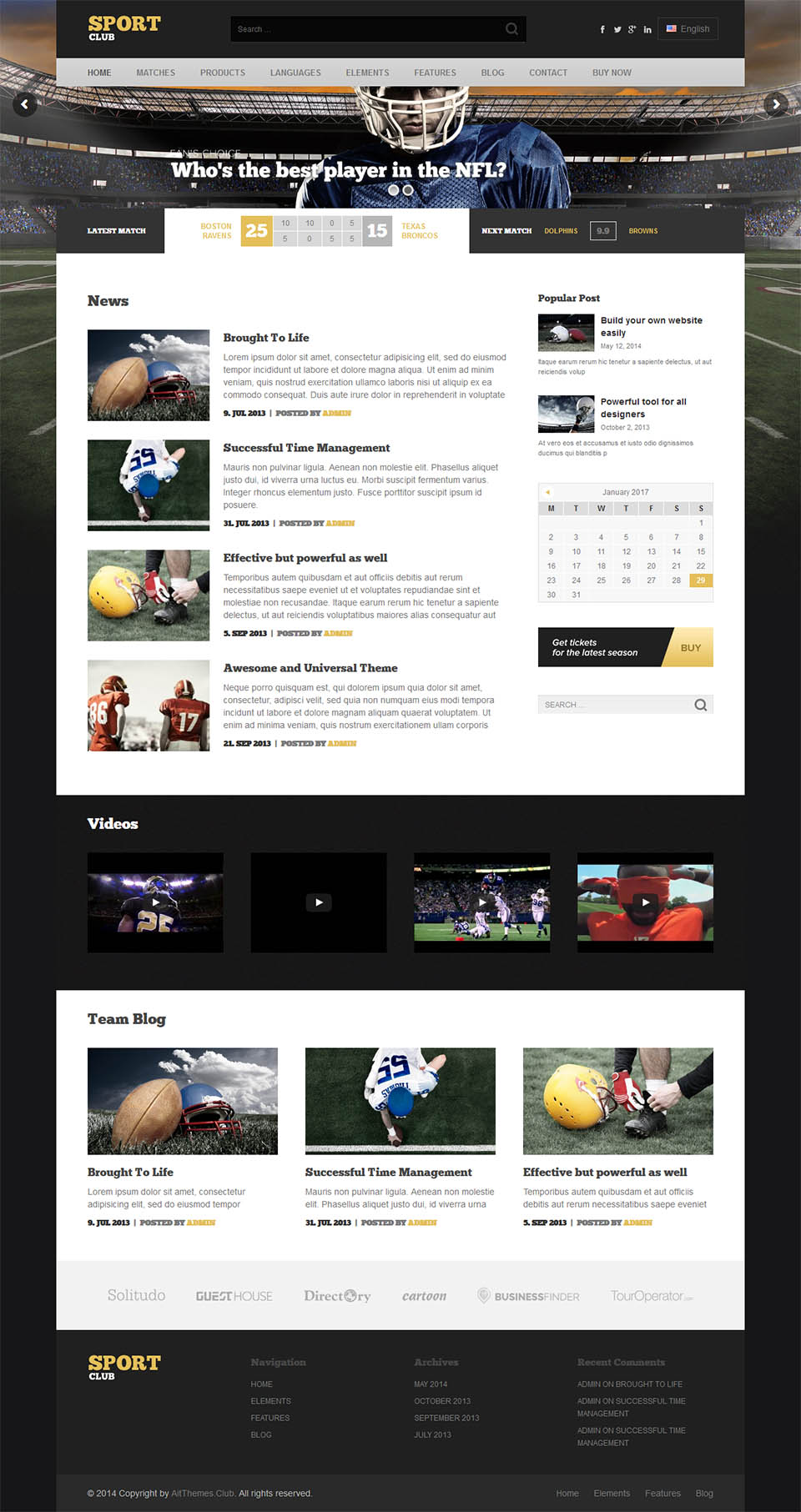 WordPress template AitThemes SportClub