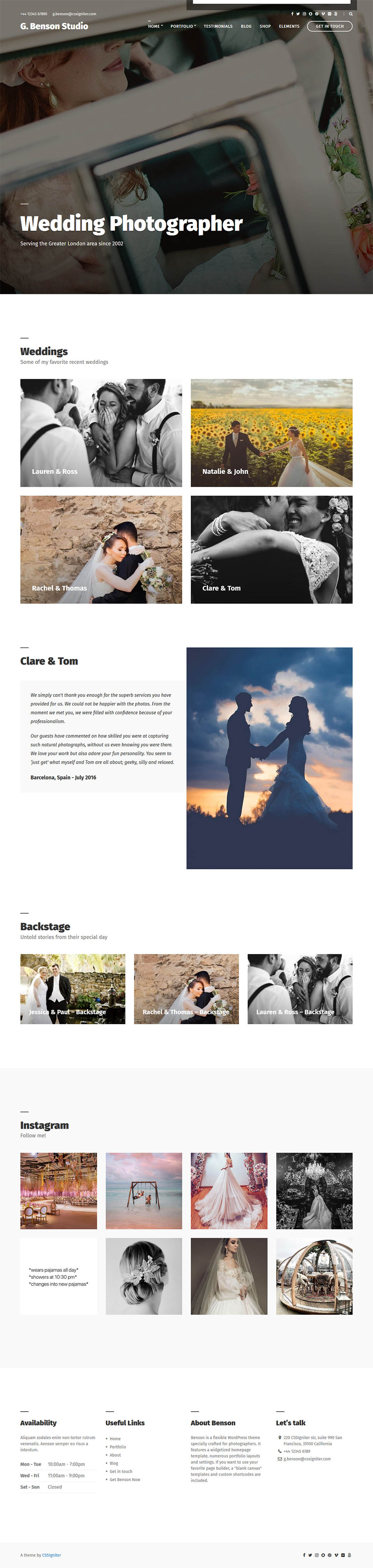 WordPress template CSSIgniter Benson