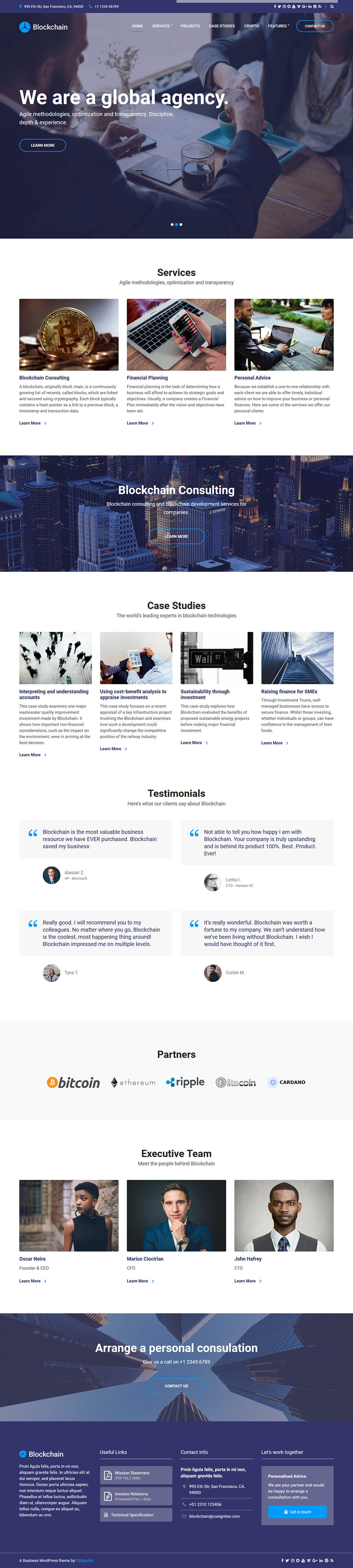 WordPress template CSSIgniter Blockchain