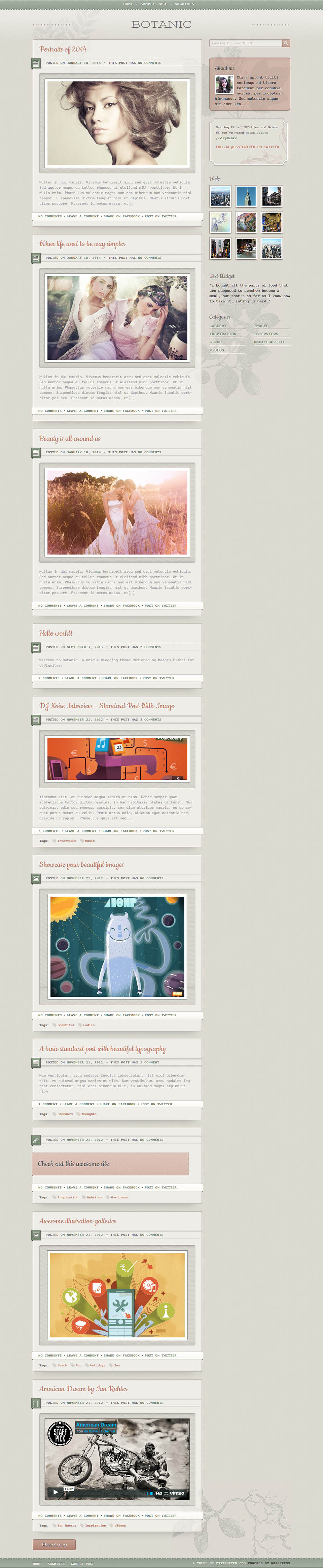 WordPress template CSSIgniter Botanic