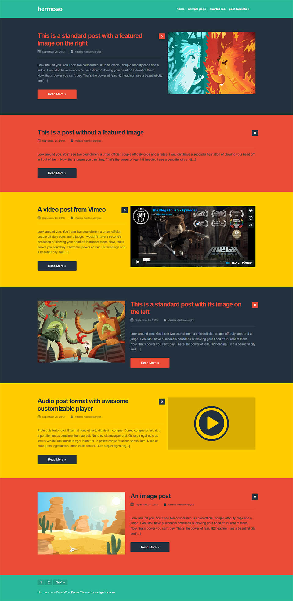 WordPress template CSSIgniter Hermoso