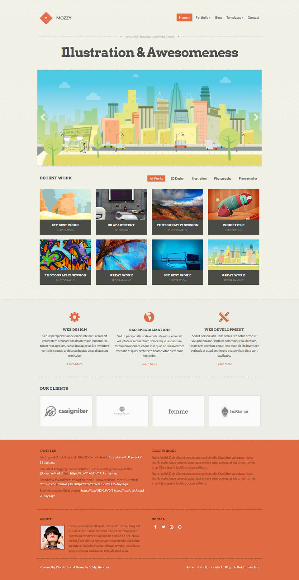 WordPress template CSSIgniter Mozzy