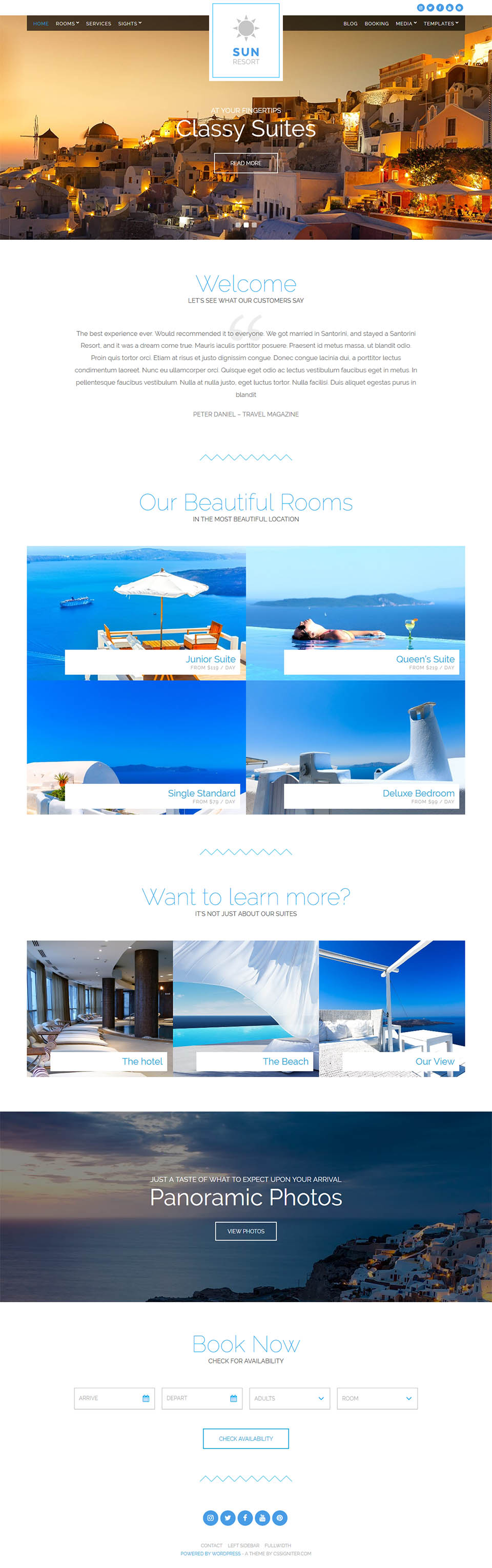 WordPress template CSSIgniter Sun Resort