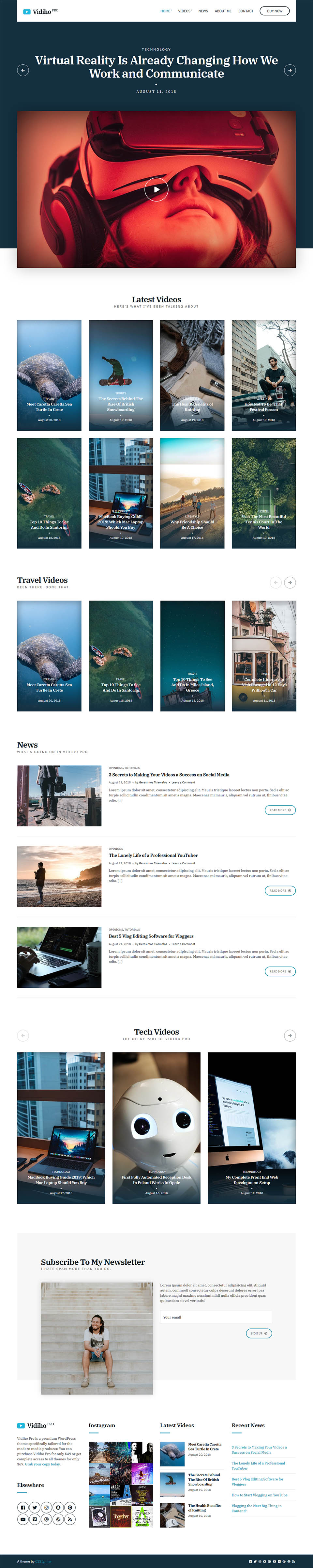 WordPress template CSSIgniter Vidiho Pro