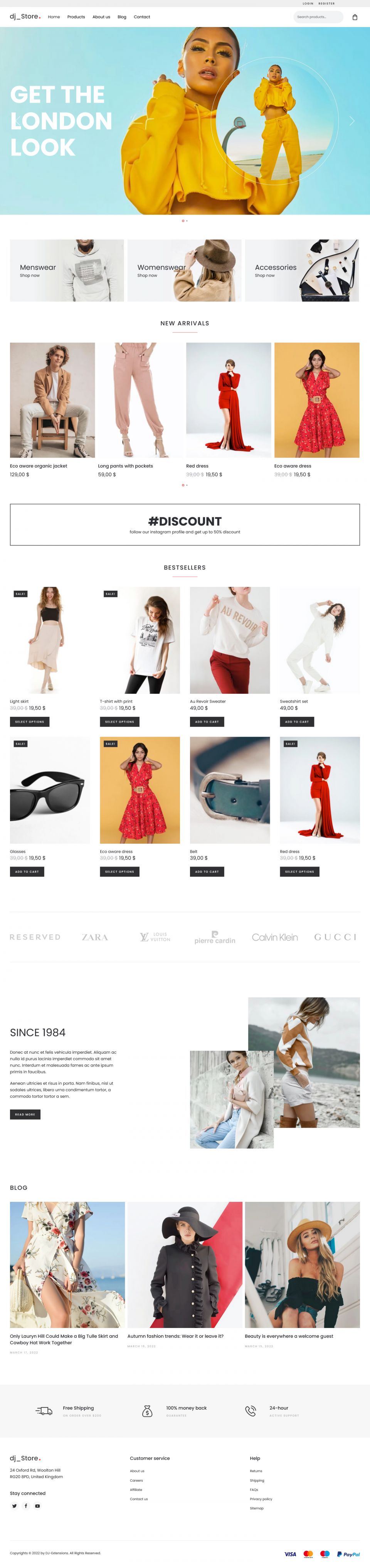 WordPress template DJ-FashionStore