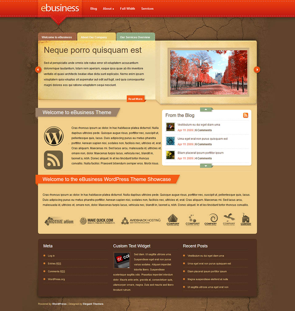 WordPress template ElegantThemes eBusiness
