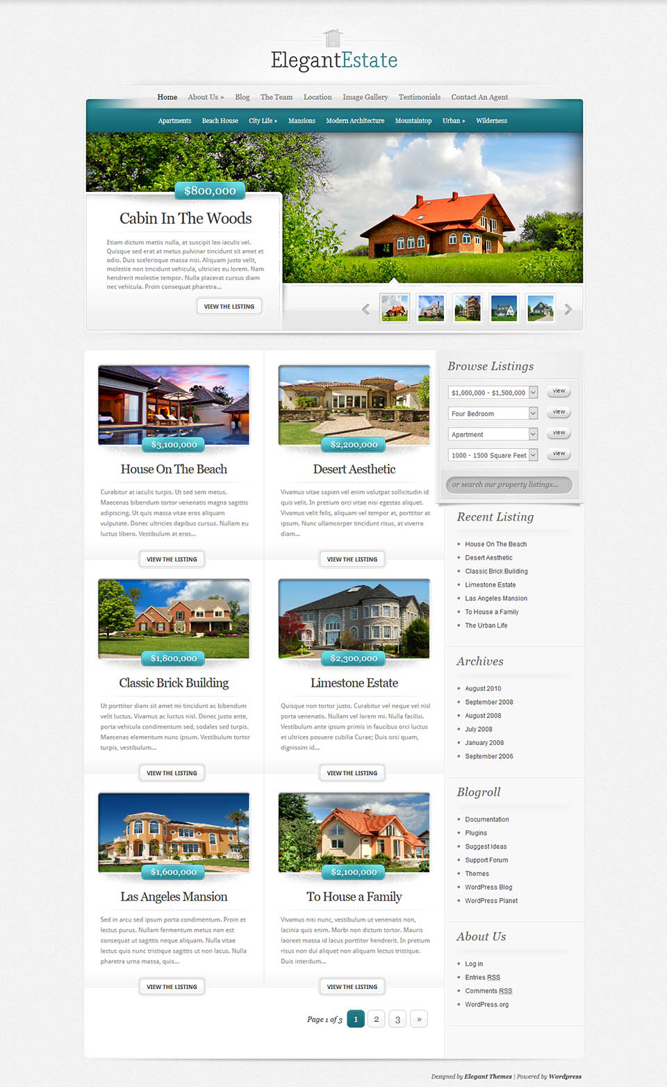 WordPress template ElegantThemes ElegantEstate