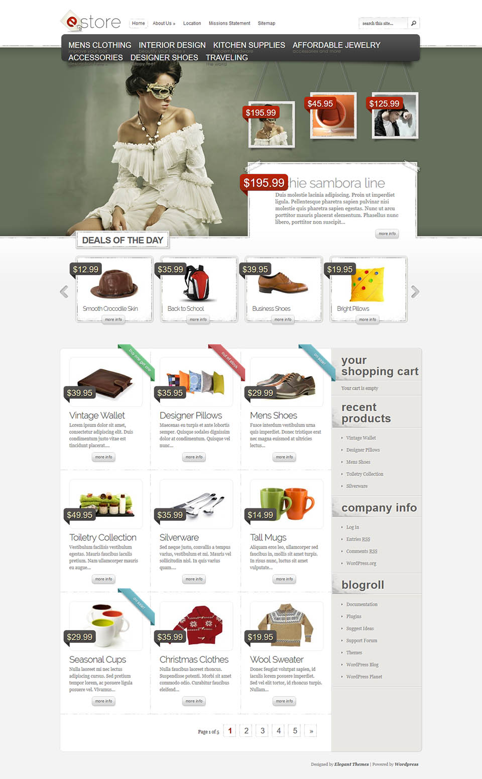 WordPress template ElegantThemes eStore