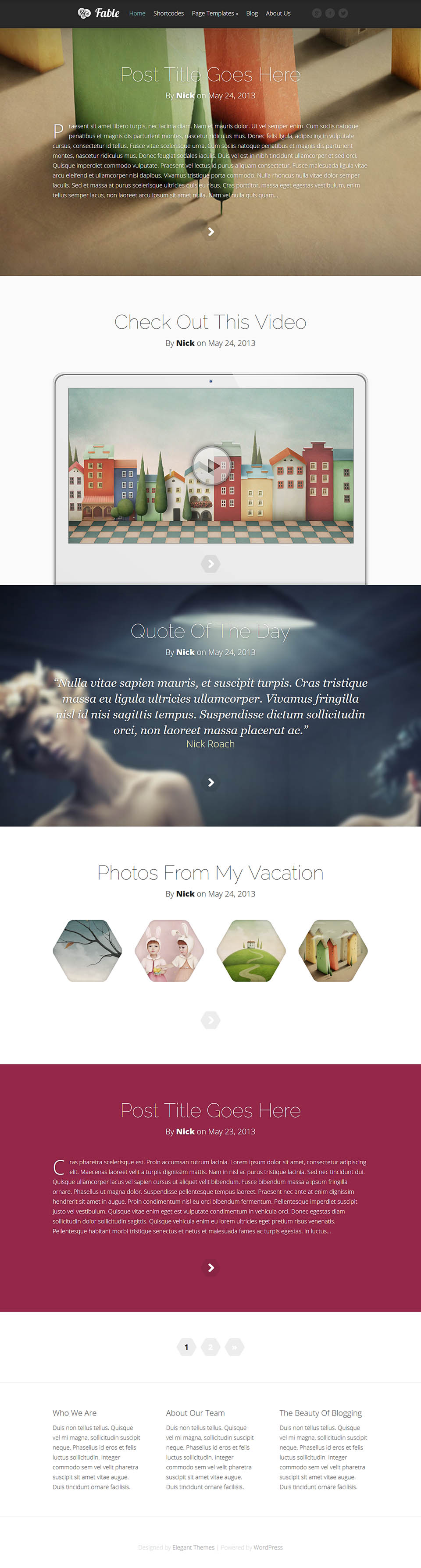 WordPress template ElegantThemes Fable