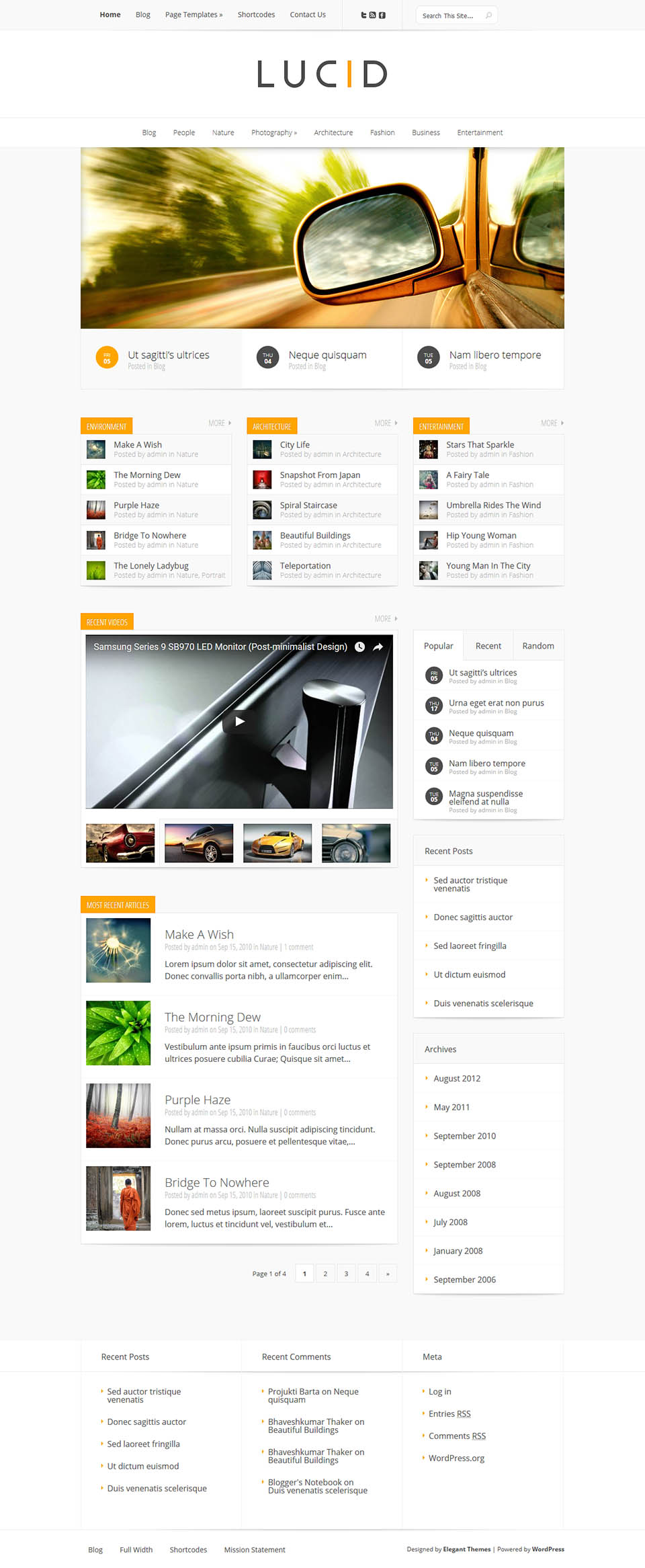 WordPress template ElegantThemes Lucid