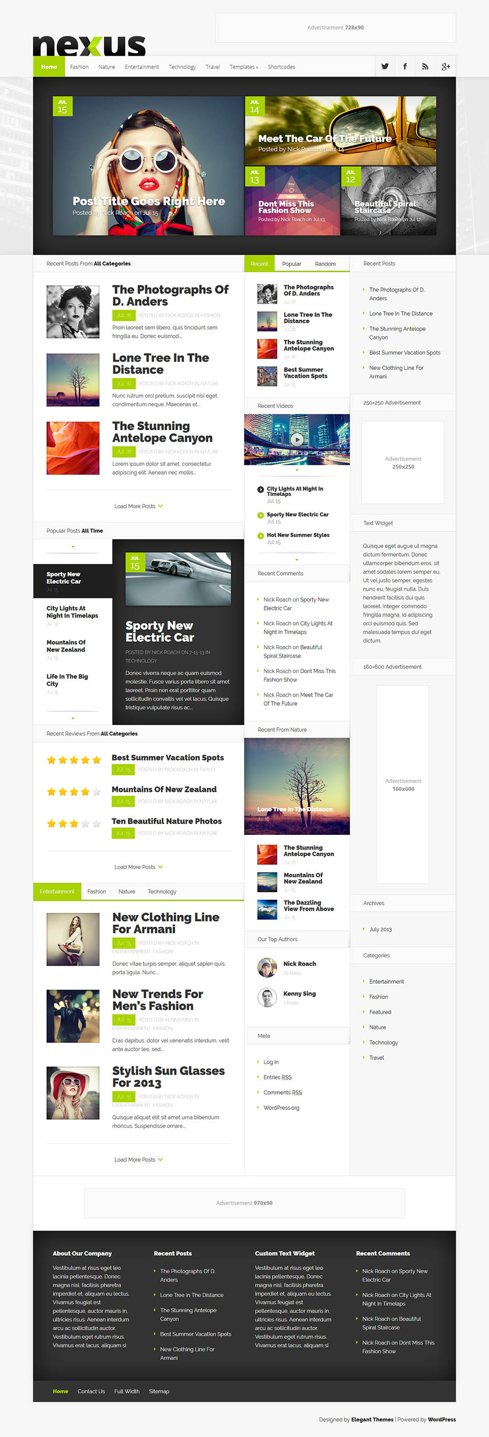 WordPress template ElegantThemes Nexus