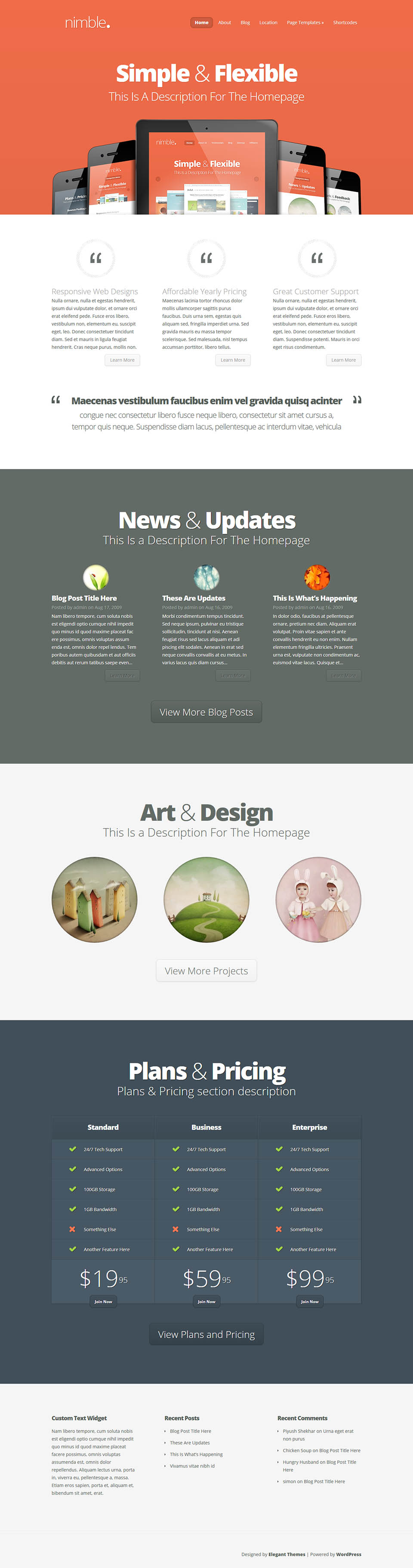 ElegantThemes Nimble v2.2.8 - theme Studio website for WordPress