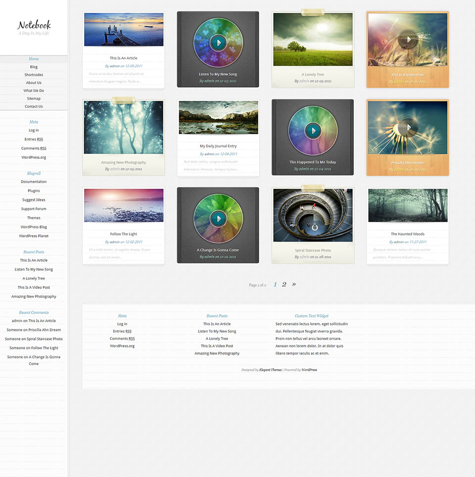 WordPress template ElegantThemes Notebook