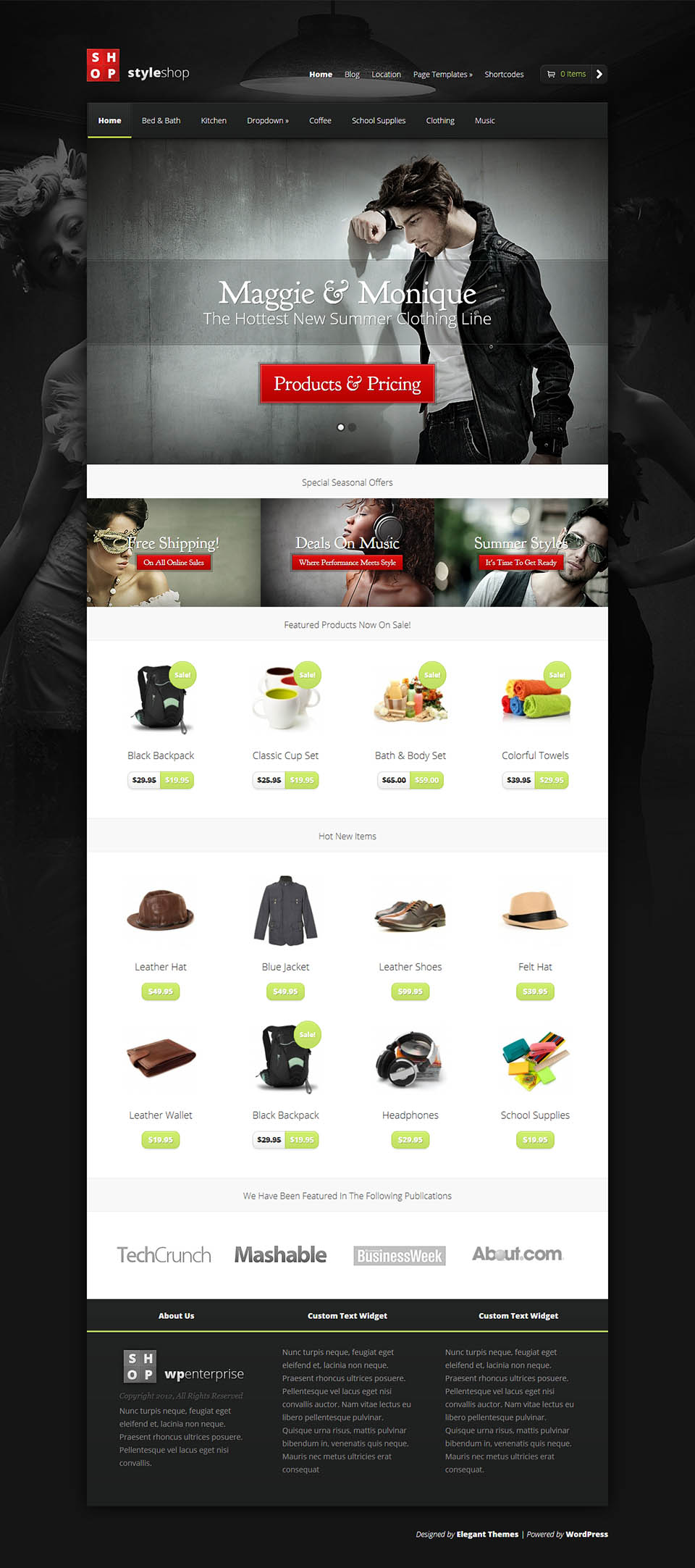 WordPress template ElegantThemes StyleShop