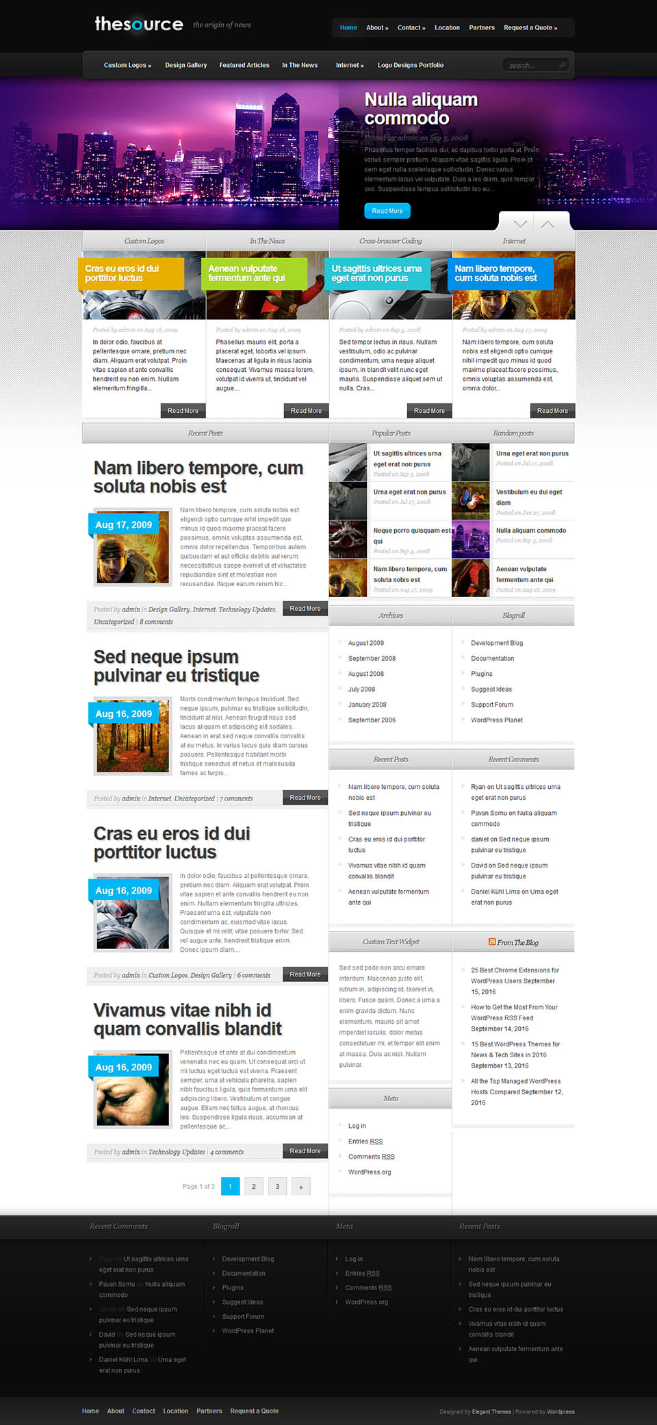 WordPress template ElegantThemes TheSource