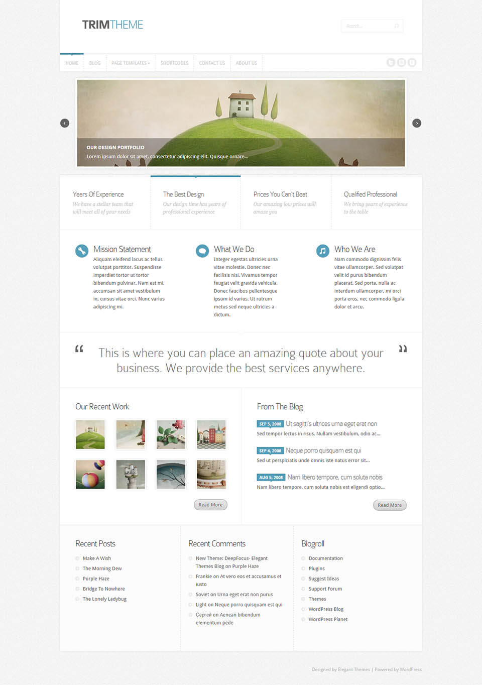 WordPress template ElegantThemes Trim