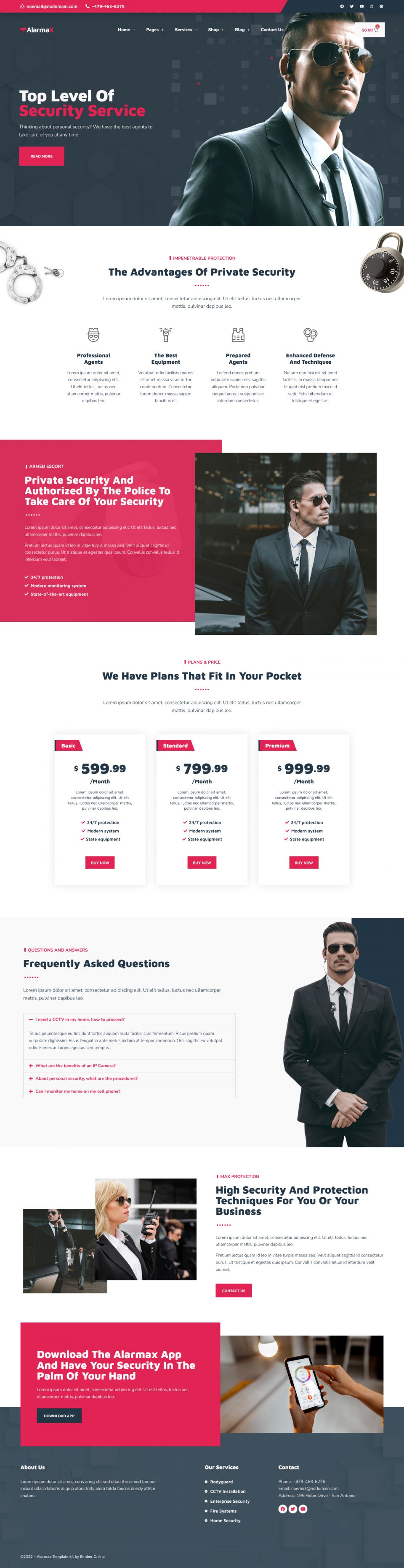 WordPress template ThemeForest Alarmax