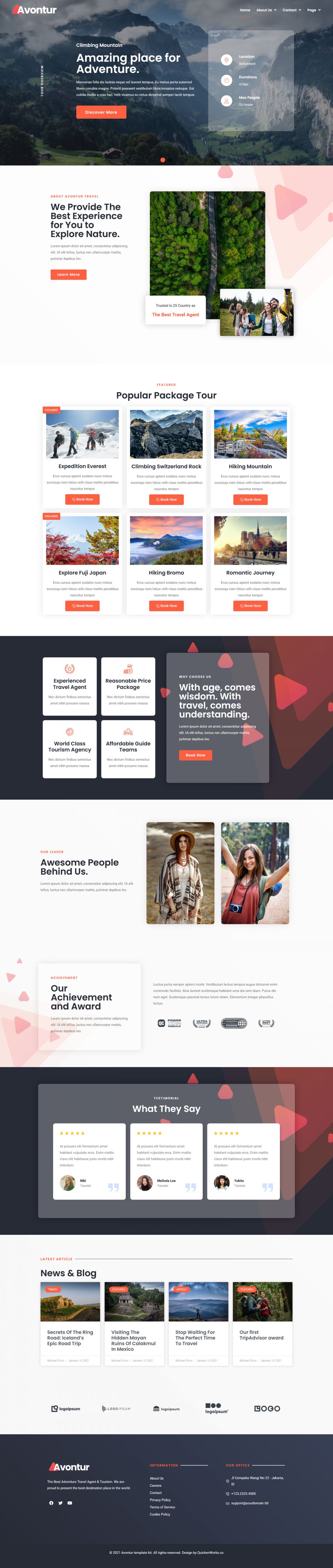 WordPress template ThemeForest Avontur