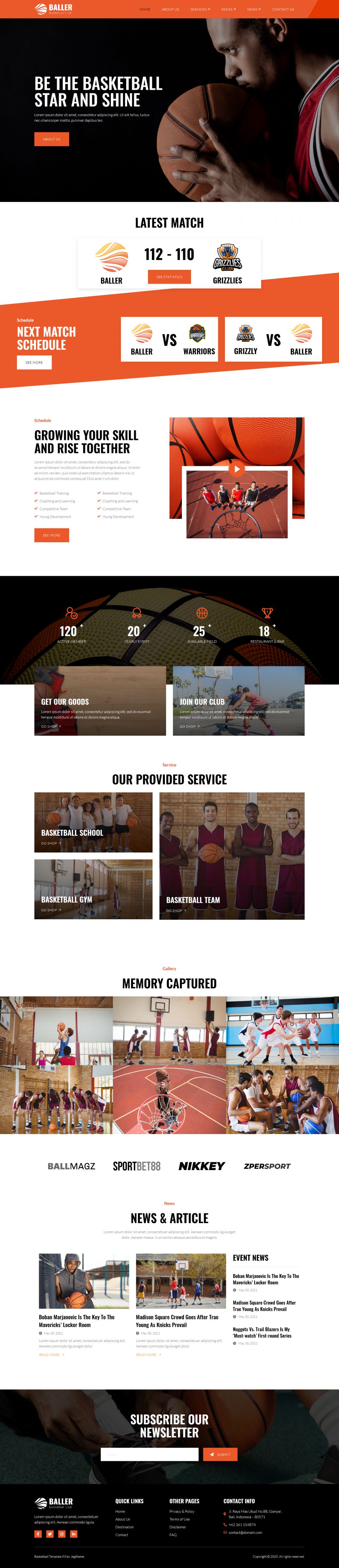 WordPress template ThemeForest Baller