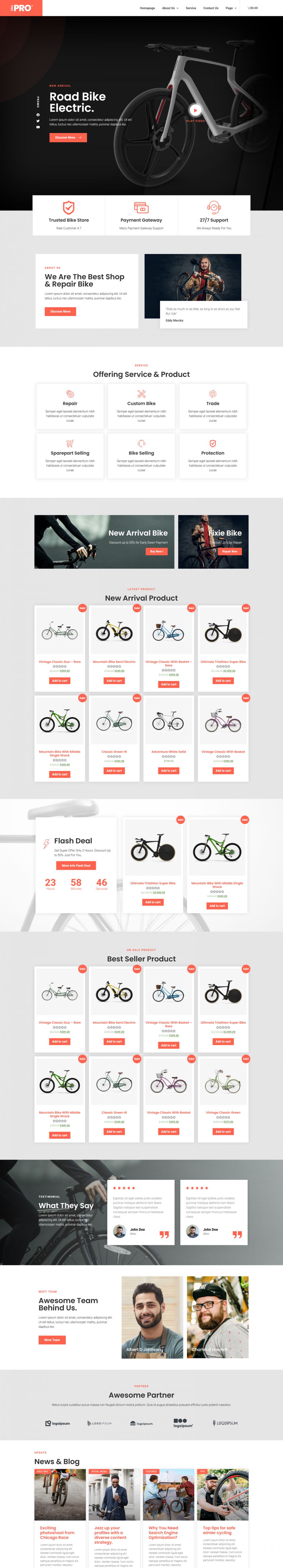 WordPress template ThemeForest BikePro