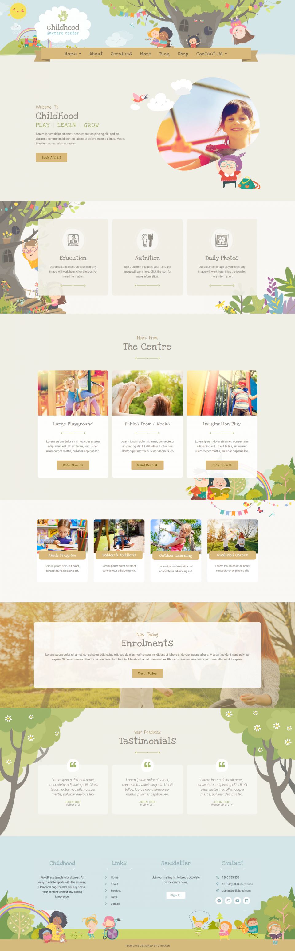 WordPress template ThemeForest Childhood