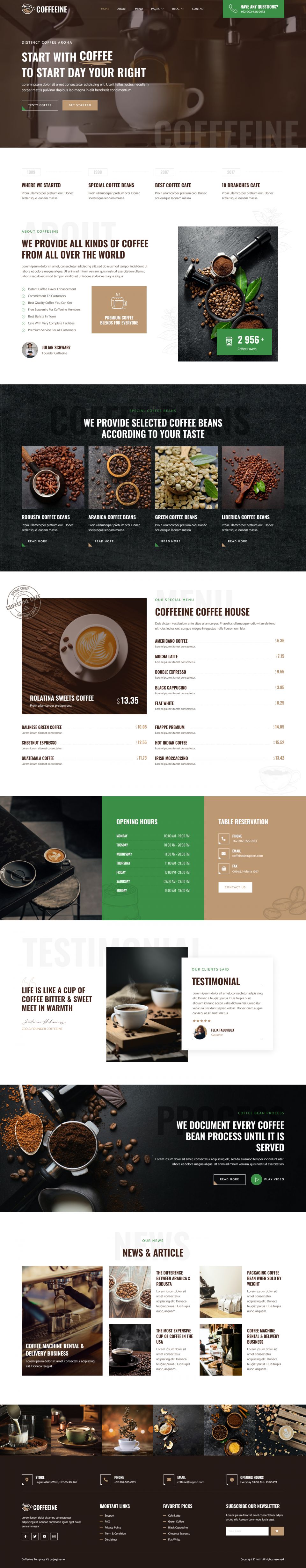WordPress template ThemeForest Coffeeine
