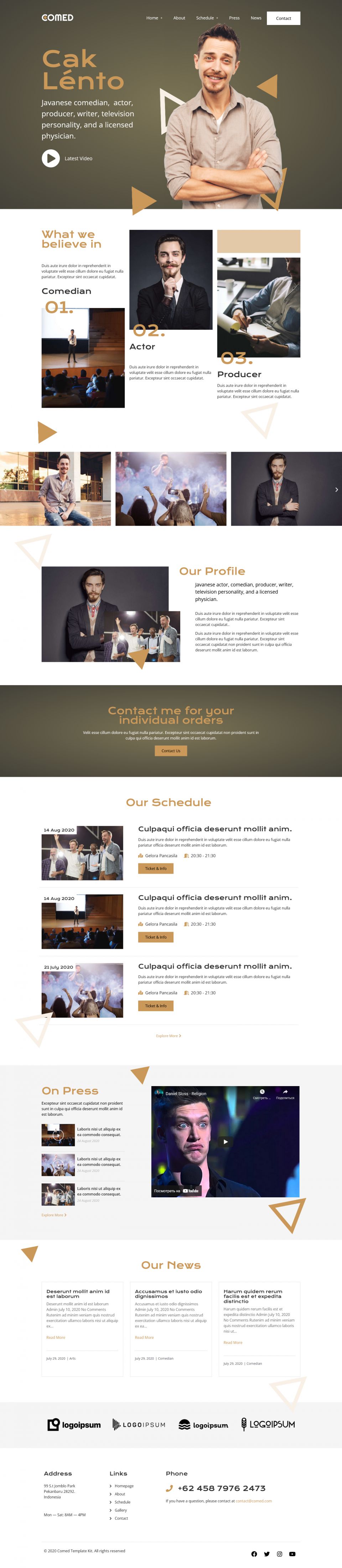 WordPress template ThemeForest Comed