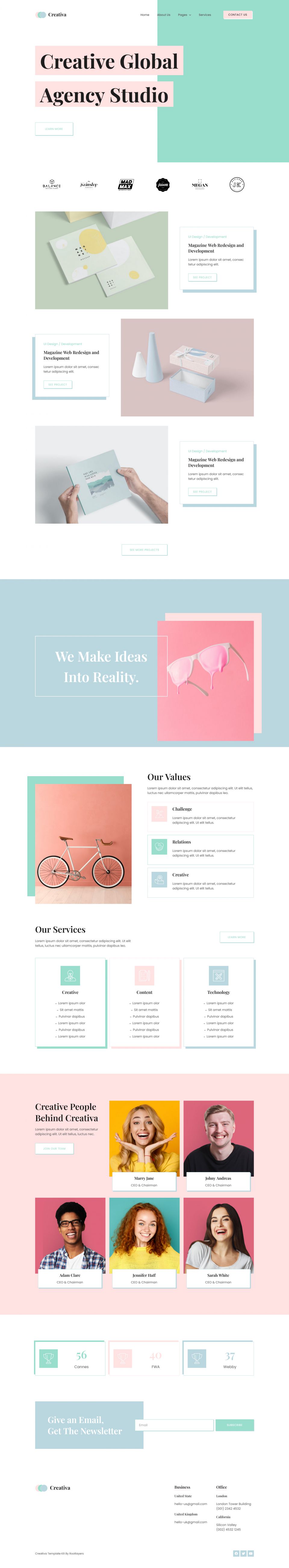 WordPress template ThemeForest Creativa