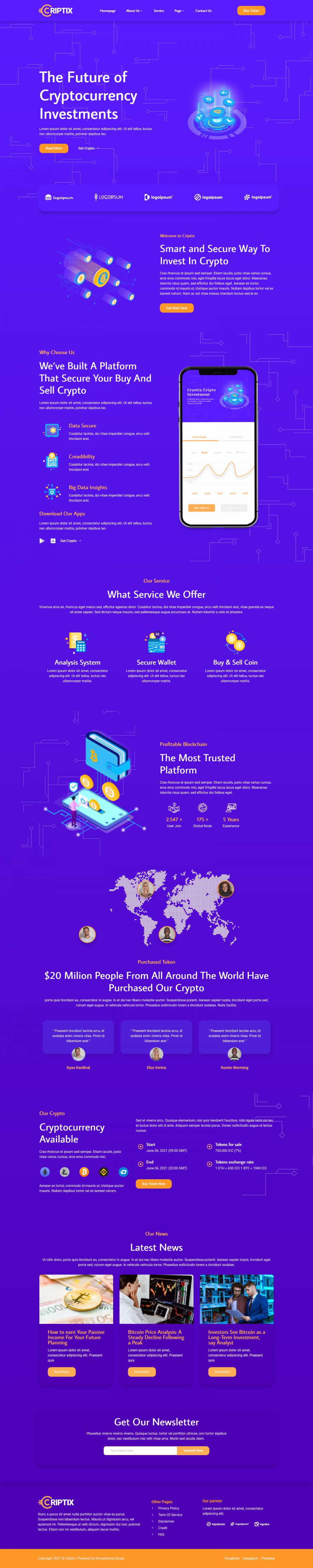 WordPress template ThemeForest Criptix