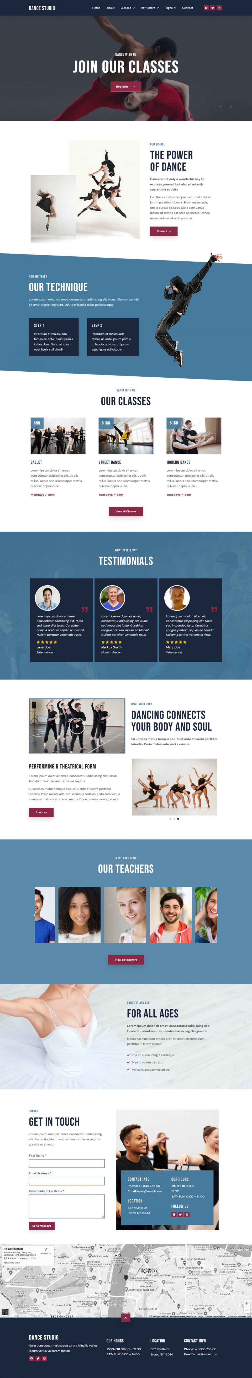 WordPress template ThemeForest Dance Studio