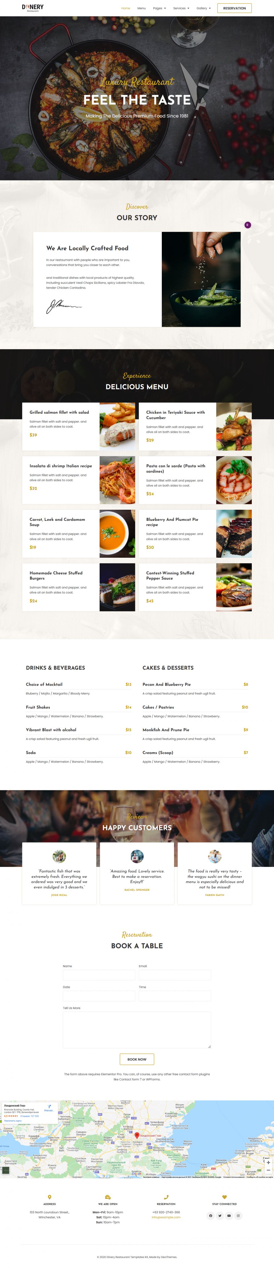 Template ThemeForest Dinery WordPress template ThemeForest Dinery