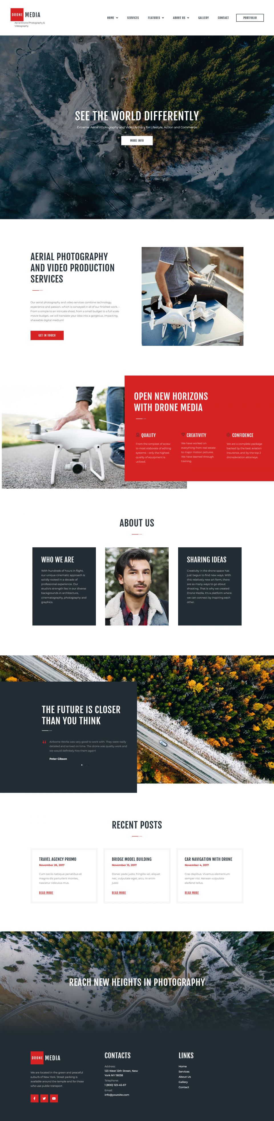 WordPress template ThemeForest Drone Media