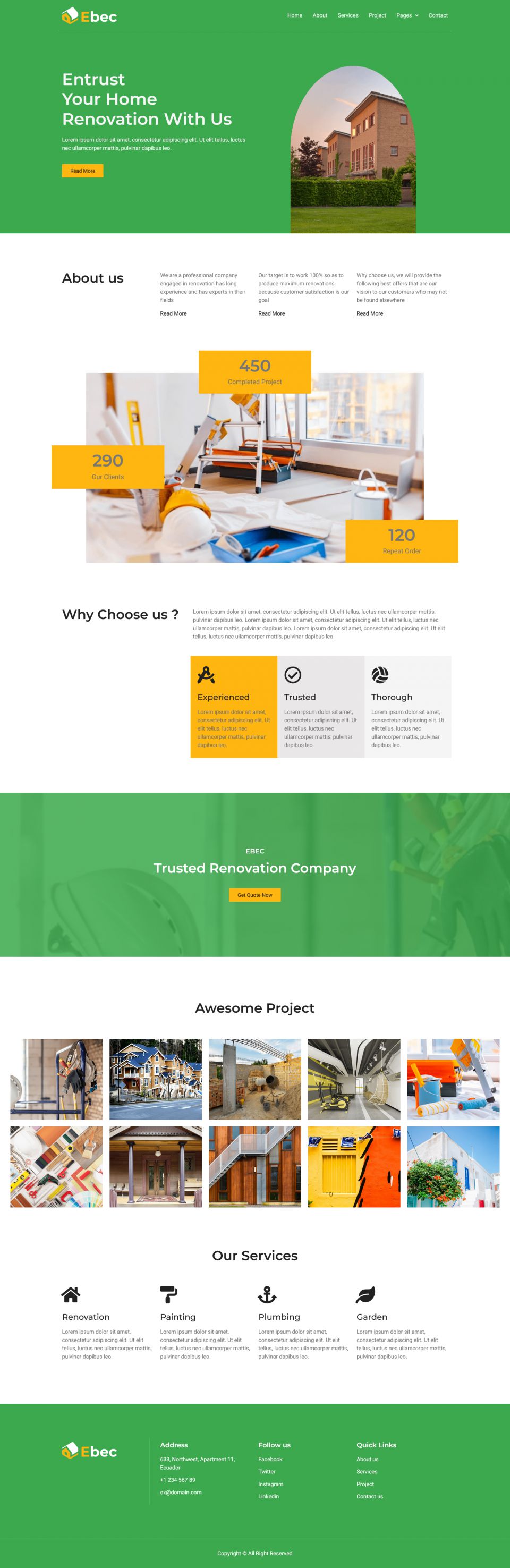 WordPress template ThemeForest Ebec
